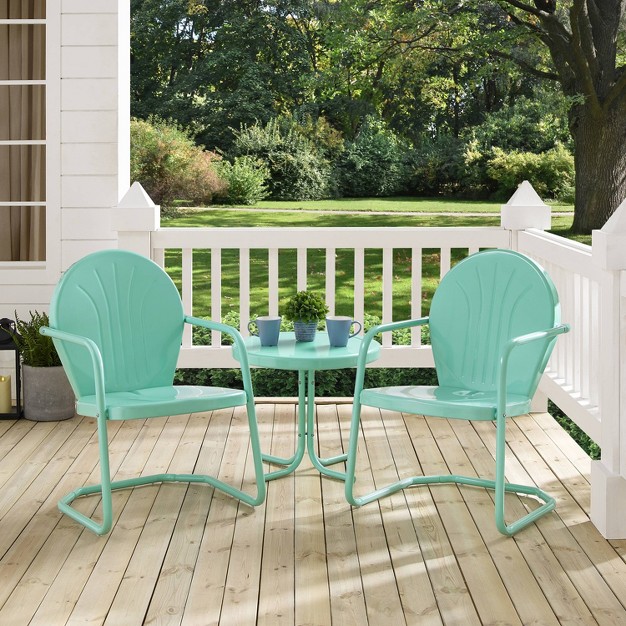 Griffith 3pc Outdoor Conversation Set Aqua Crosley