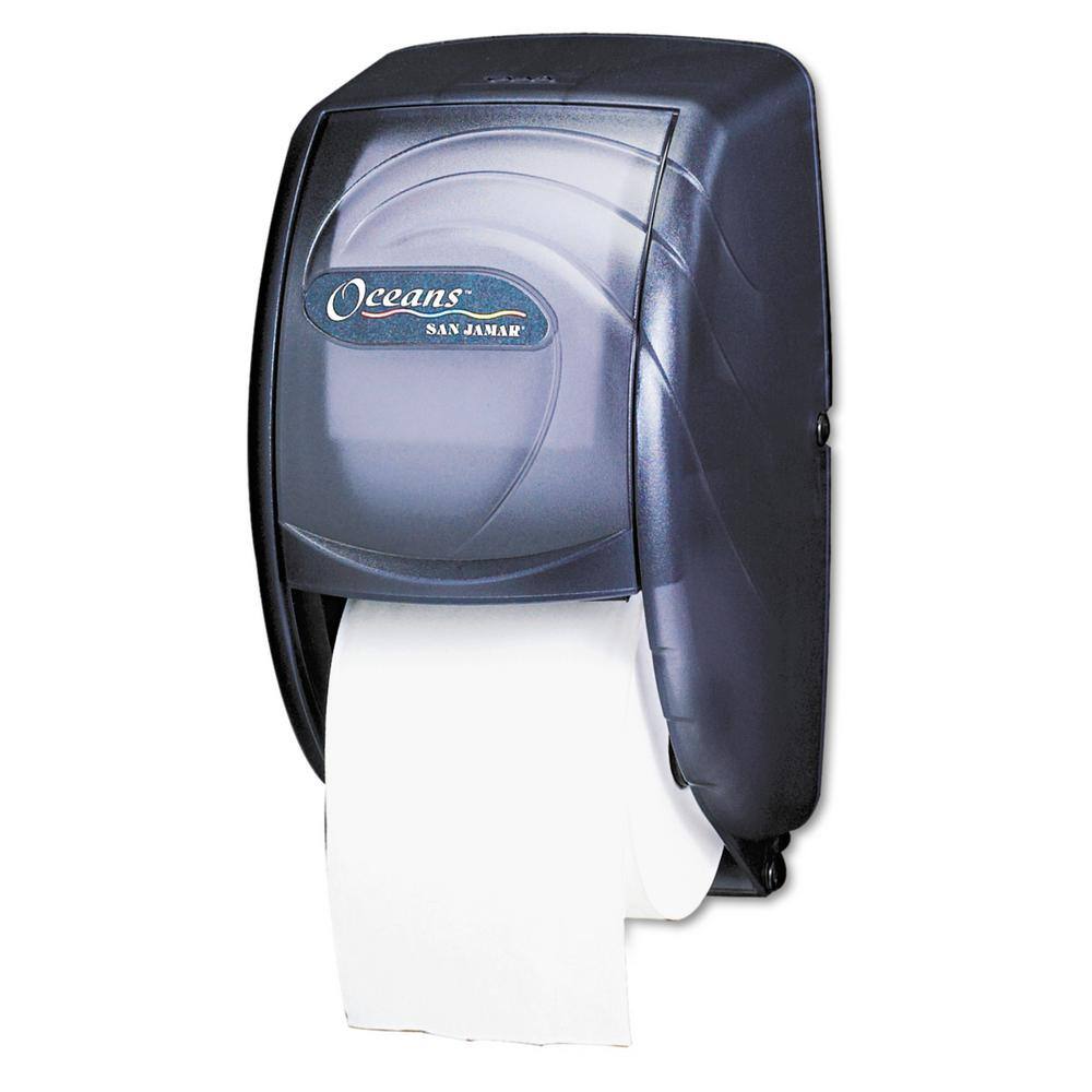 San Jamar Standard Black Pearl Duett Toilet Tissue Dispenser SJMR3590TBK