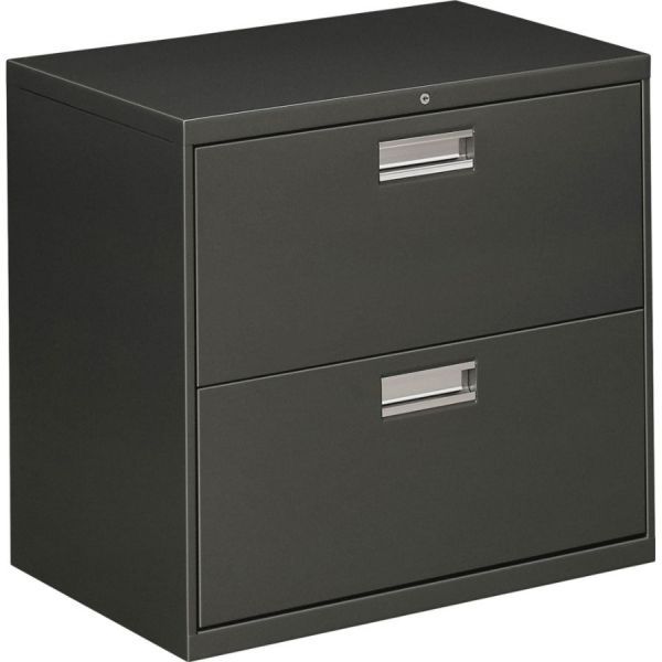 HON 600 Series Two-Drawer Lateral File， Letter/Legal/A4， 30w x 18d， Charcoal