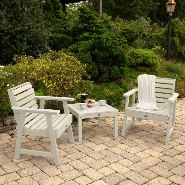 2 Highwood Weatherly Garden Chairs with 1 Square Side Table