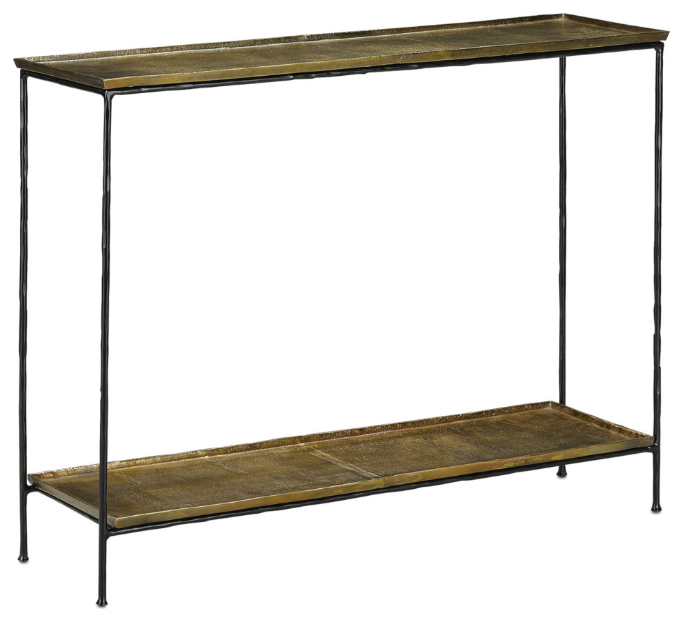 Boyles Brass Console Table   Industrial   Console Tables   by Sideboards and Things  Houzz