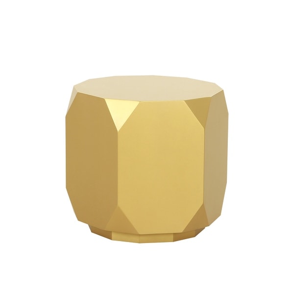 Pasargad Home Selva Design Wood Finish Side Table， Gold - 22