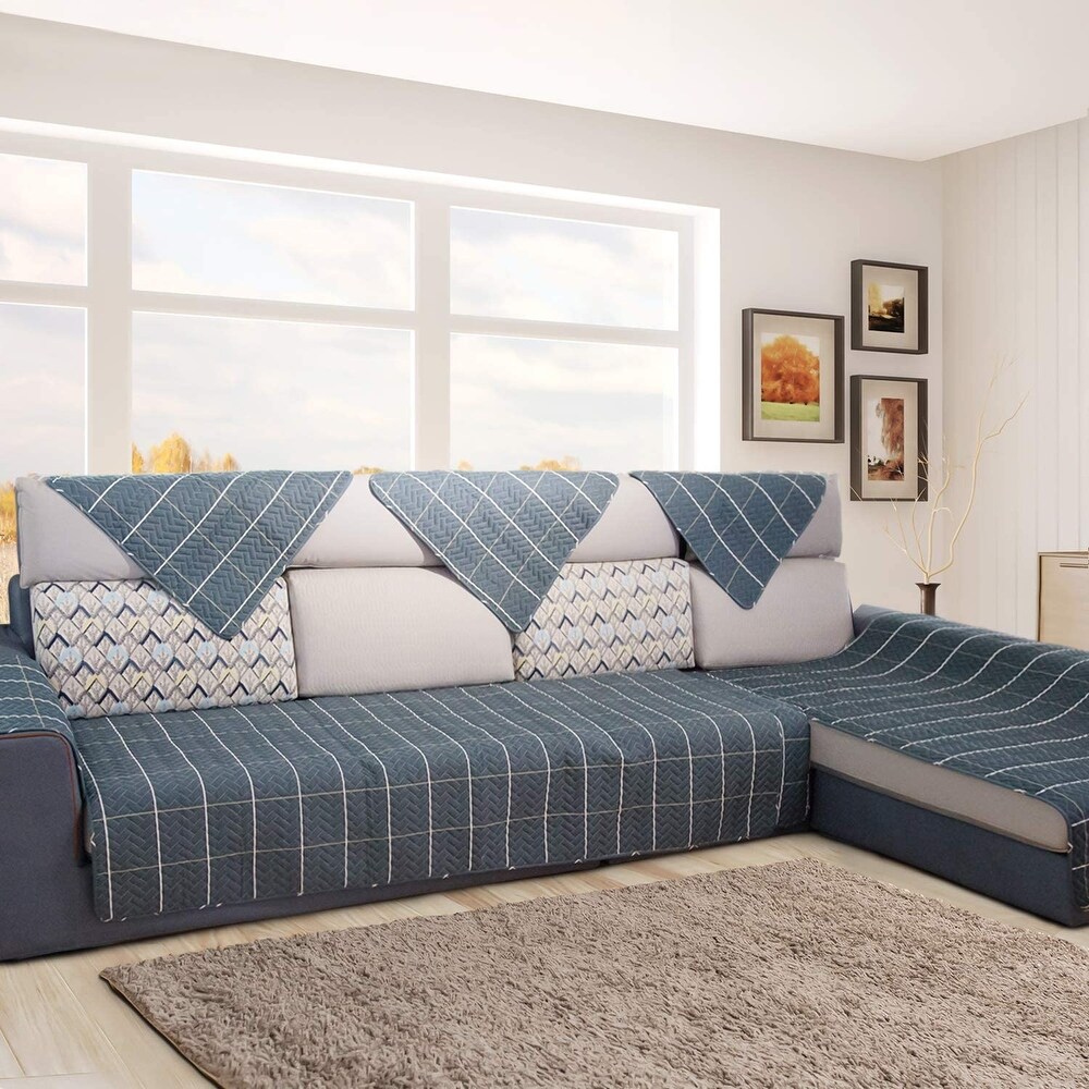 DCP Sofa Slipcover for Pets  Kids and Couch Cover 43 x 63 Inches Dark Blue   43\