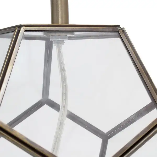 Lalia Home Transparent Octagonal Table Lamp， Brass