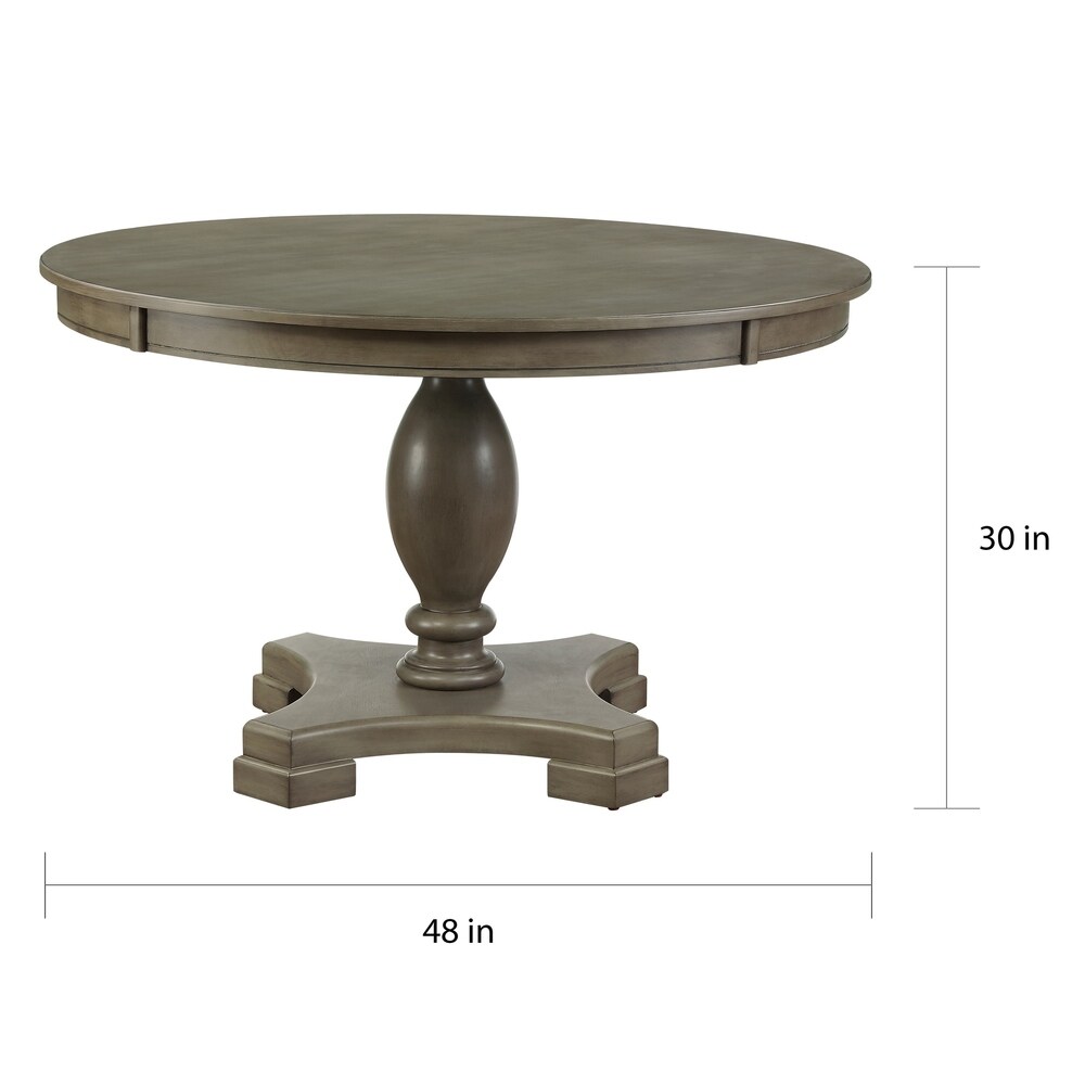 The Gray Barn Bag End Grey Oak Dining Table with Single Pedestal