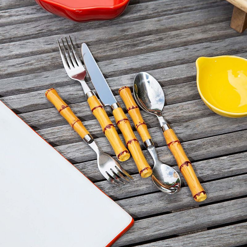 Cambridge Bamboo-Look 20-pc. Flatware Set