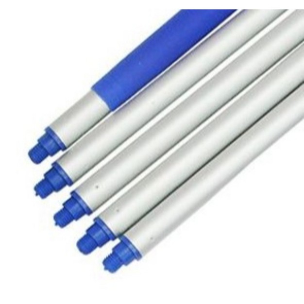 Pool Central Aluminum Swimming Pool Straight Extension Pole For Skimmers 5pc 4 x27 Silver blue