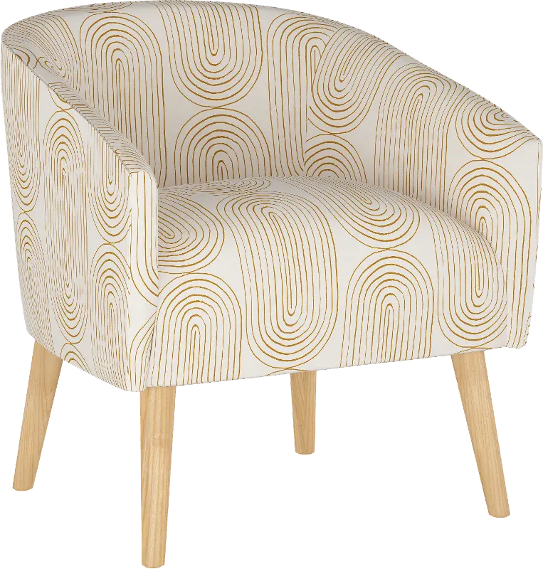 Deco Mustard Oblong Accent Chair - Skyline Furniture