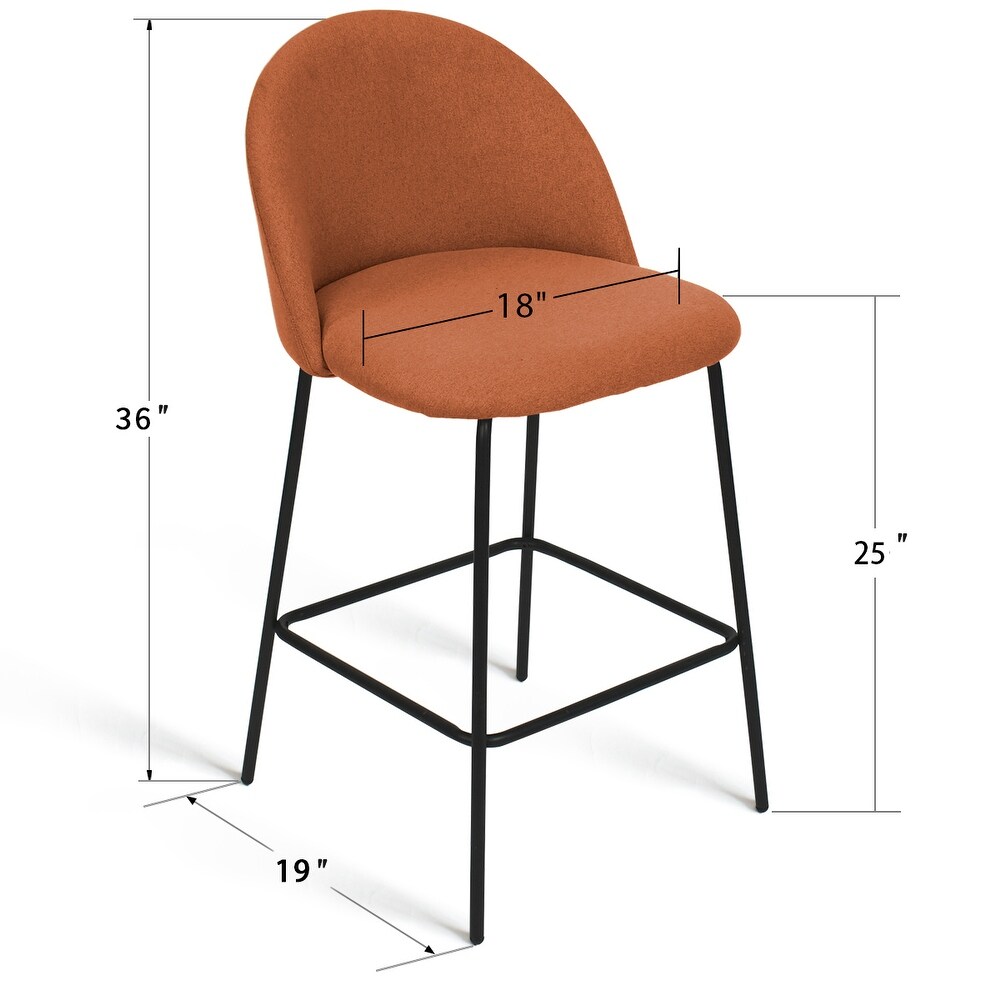 Nano Upholstered 25 inch Metal Frame Counter Stool (Set of 2)   36\