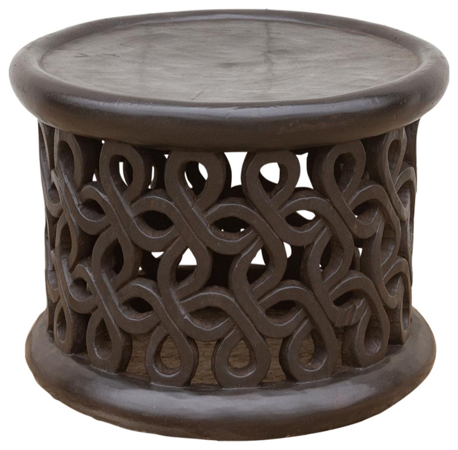 African Floral Bamileke Stool   Mediterranean   Coffee Tables   by De cor  Houzz