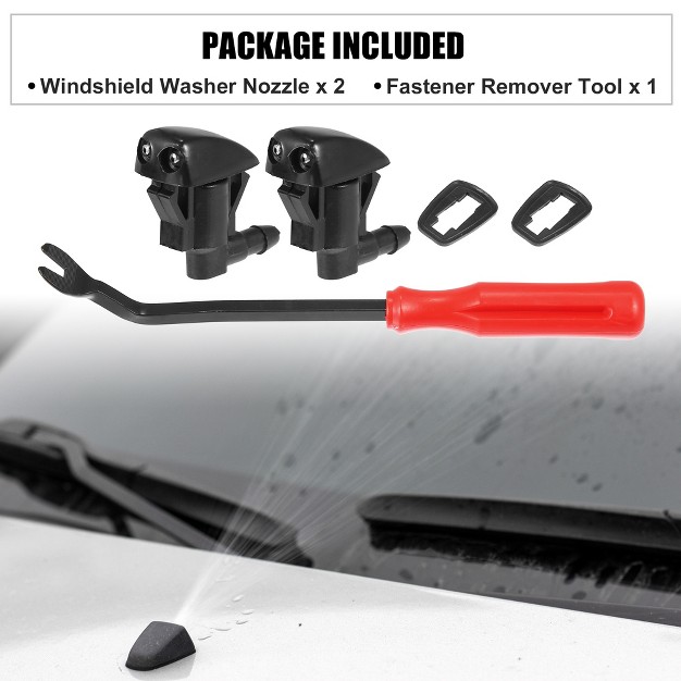 Unique Bargains Front Windshield Wiper Washer Nozzle Spray Jet Kit 85381 44010 For Toyota Tacoma 2005 2015 For Toyota Prius 2001 2009 Black 5 Pcs