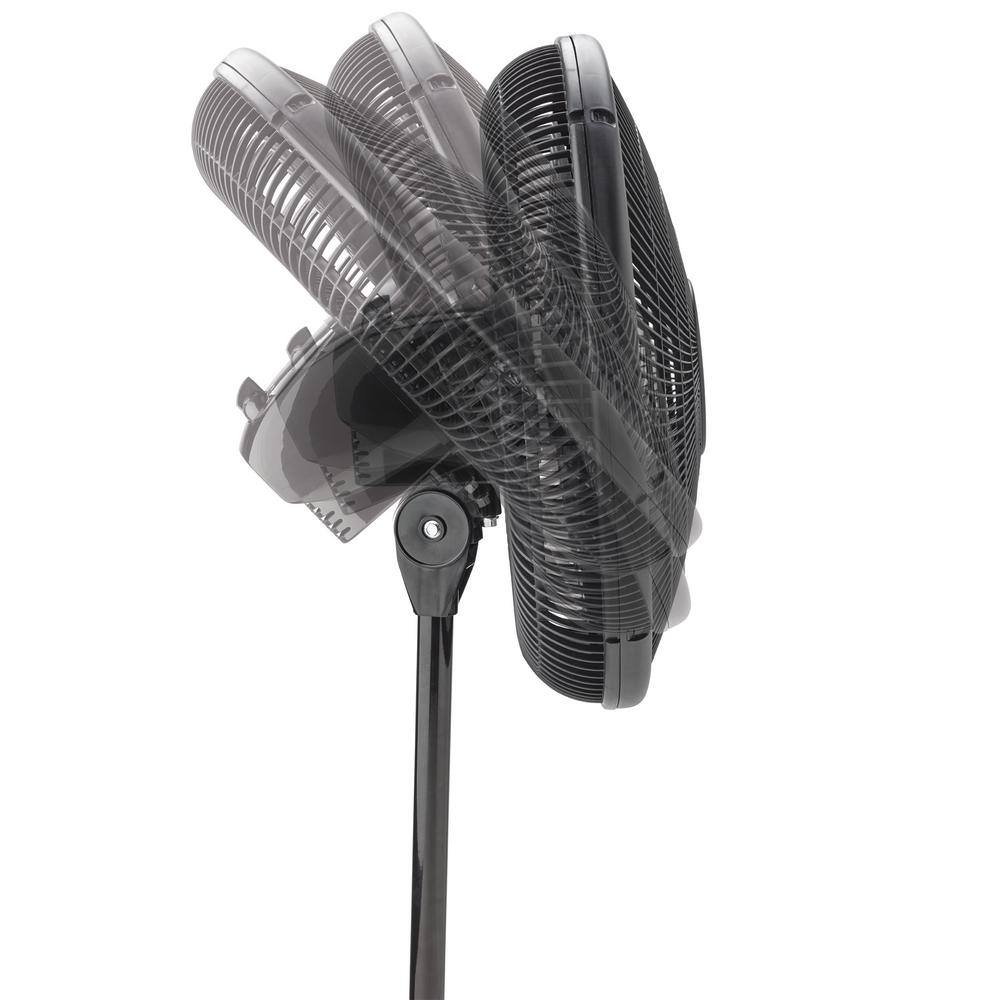 Lasko Adjustable-Height 16 in. 3 Speed Black Oscillating Pedestal Fan 2521