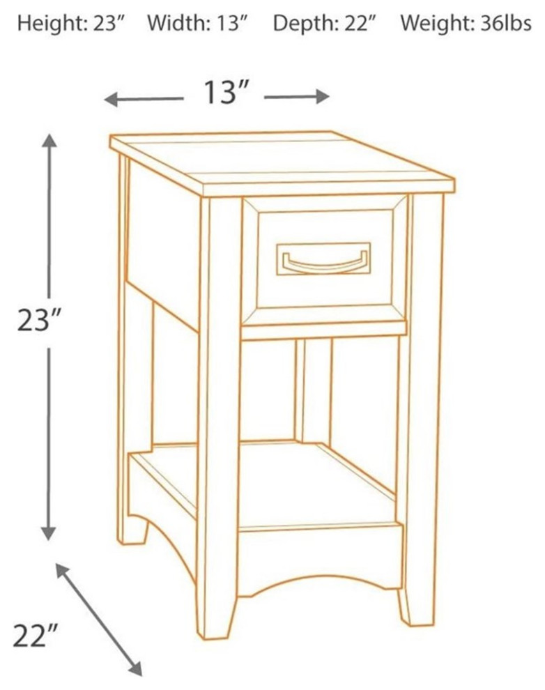 Bowery Hill Signature Design by 1 Drawer Chairside End Table in Brown   Transitional   Side Tables And End Tables   by Homesquare  Houzz