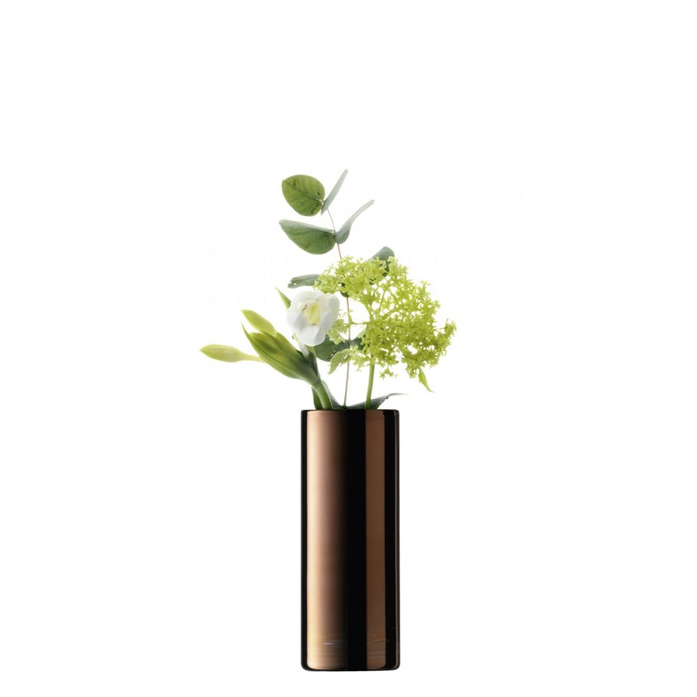 Flower Metallic Mini Cylinder Vase Copper 13cm