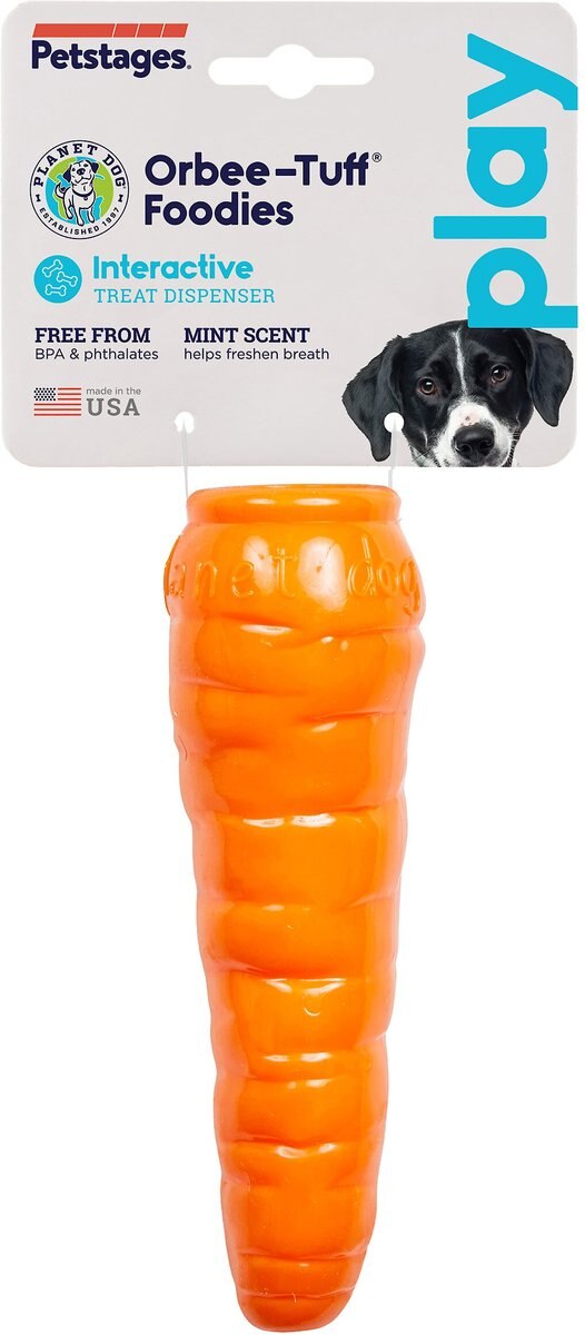 Planet Dog Orbee-Tuff Carrot Treat Dispensing Tough Dog Chew Toy