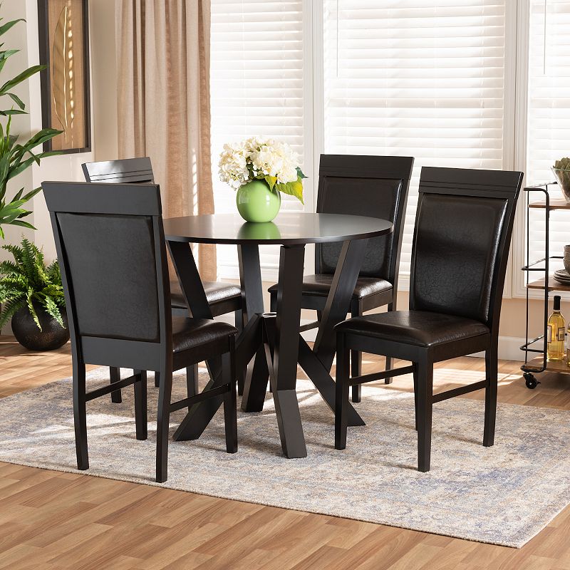 Baxton Studio Nada Dining Table and Chair 5-piece Set