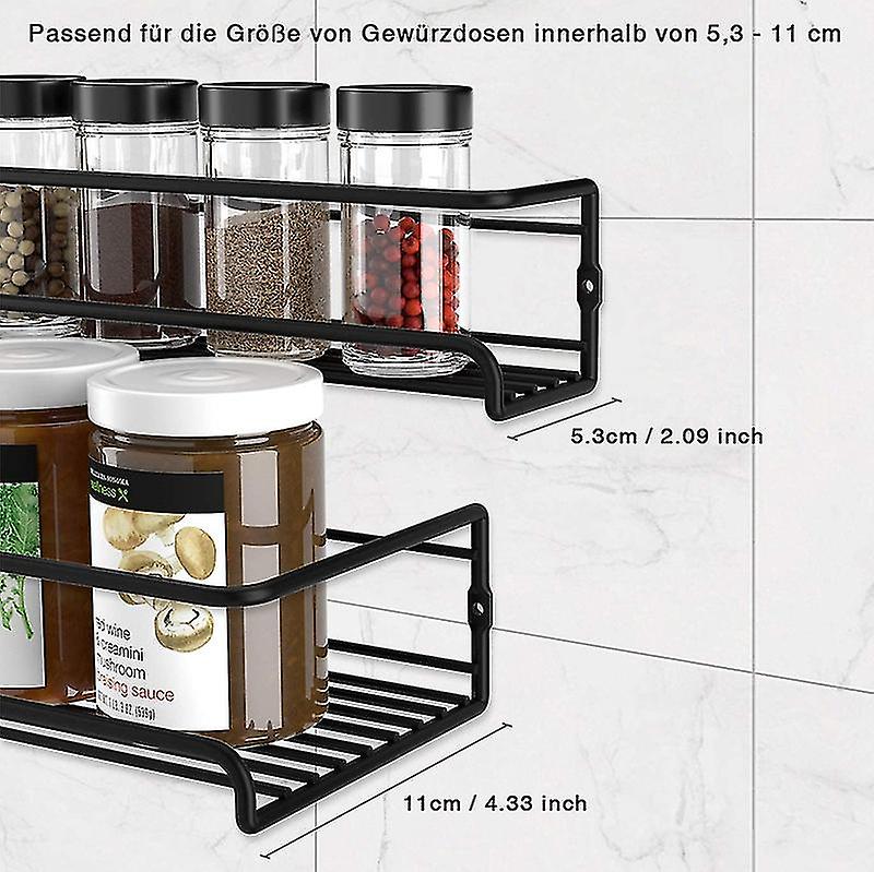 2pcs Hanging Spice Racks Wall Mounted Storage Shelves Organizer For Kitchen Cabinet