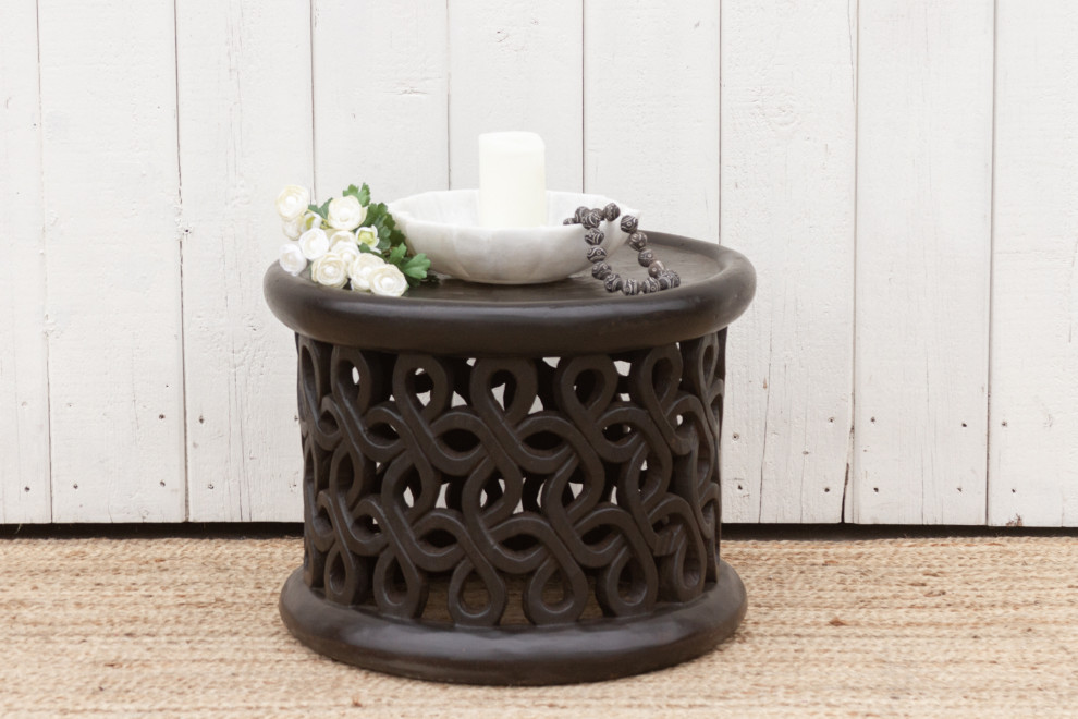 African Floral Bamileke Stool   Mediterranean   Coffee Tables   by De cor  Houzz