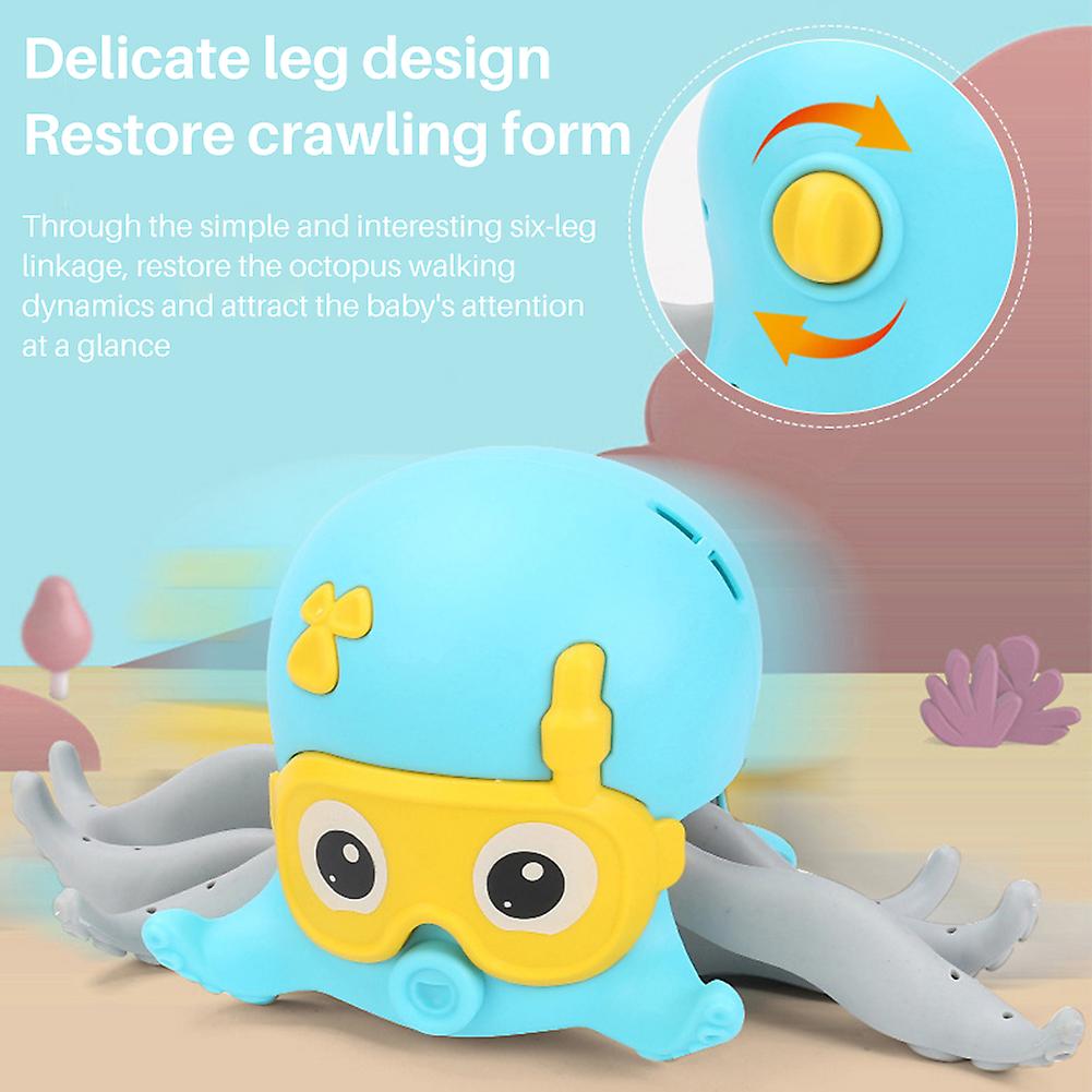 Cartoon Pull Walking Octopus Bath Toy Funny Wind-up Octopus Swimming Toy Cute Beach Toy Crawling Educational Toy For Boy And Girl Gifts Purple