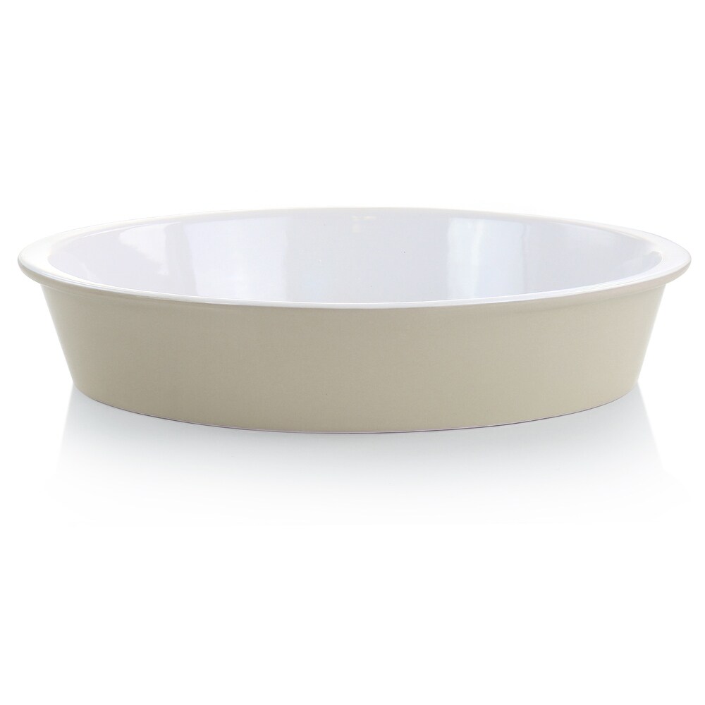 Martha Stewart 13 Inch x 9.5 Inch Stoneware Oval Baker in Taupe