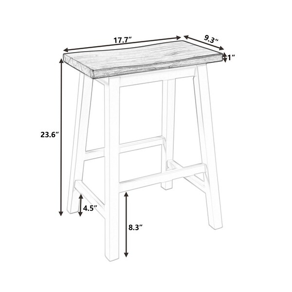 2-piece Counter Height Wood Kitchen Dining Stools