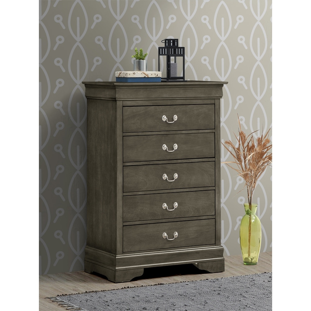 Louis Phillipe 5 Drawer Chest of Drawers (33 in L. X 18 in W. X 48 in H)