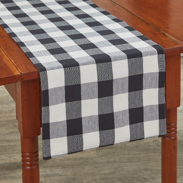 Park Designs Buffalo Check Backed Table Runner 54 x27 x27 l Black amp Cream