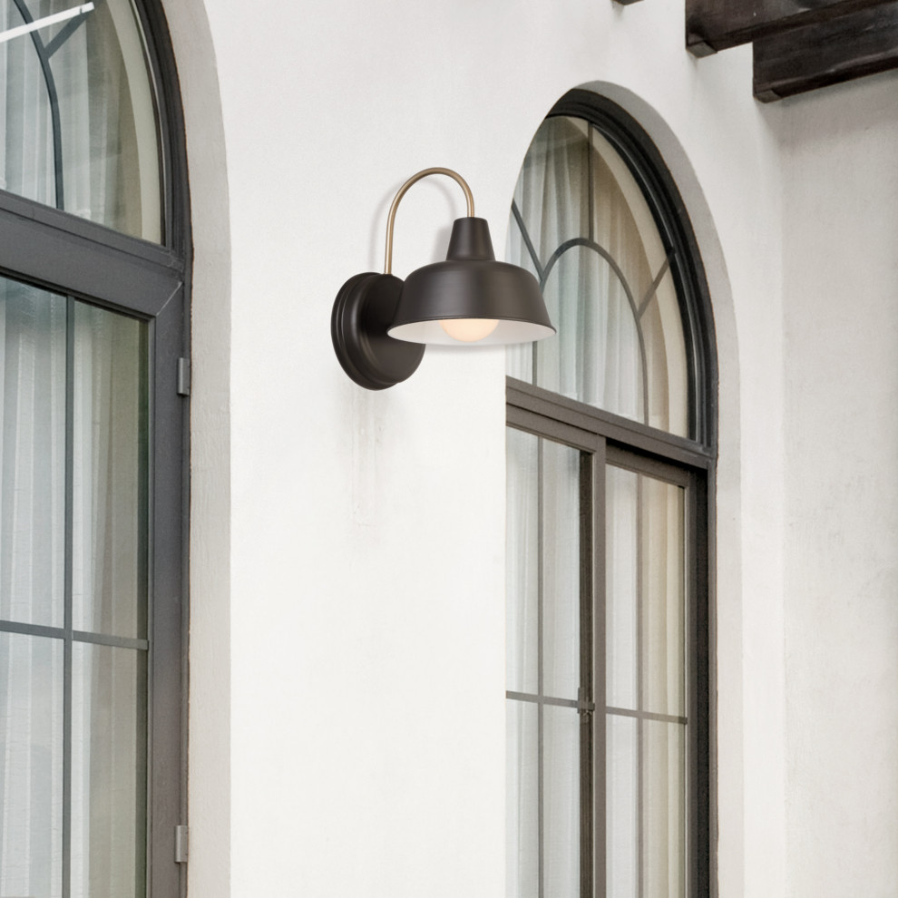 Design House 588285 Mason 11 quotTall Outdoor Wall Sconce   Farmhouse   Outdoor Wall Lights And Sconces   by Buildcom  Houzz