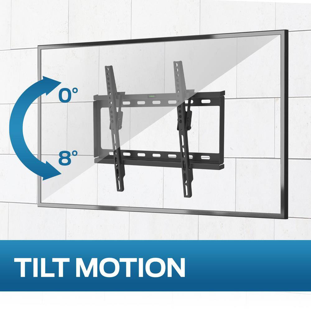 XTREME TV Wall Mount Vertical Tilt Motion 0-Degree to 8-Degree for Televisions Sizes 26 in. to 55 in. Maximum Hold of 77 lbs. XMB1-0130-BLK