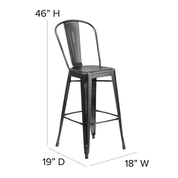 All-Weather Bar Height Stool with Poly Resin Seat