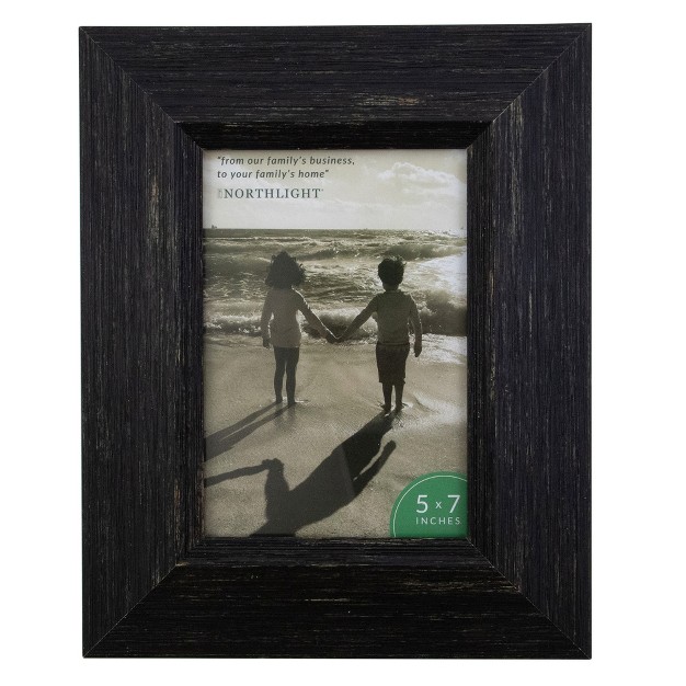 Distressed Finish Black Picture Frame With Easel Back For 5 quot X 7 quot Photos