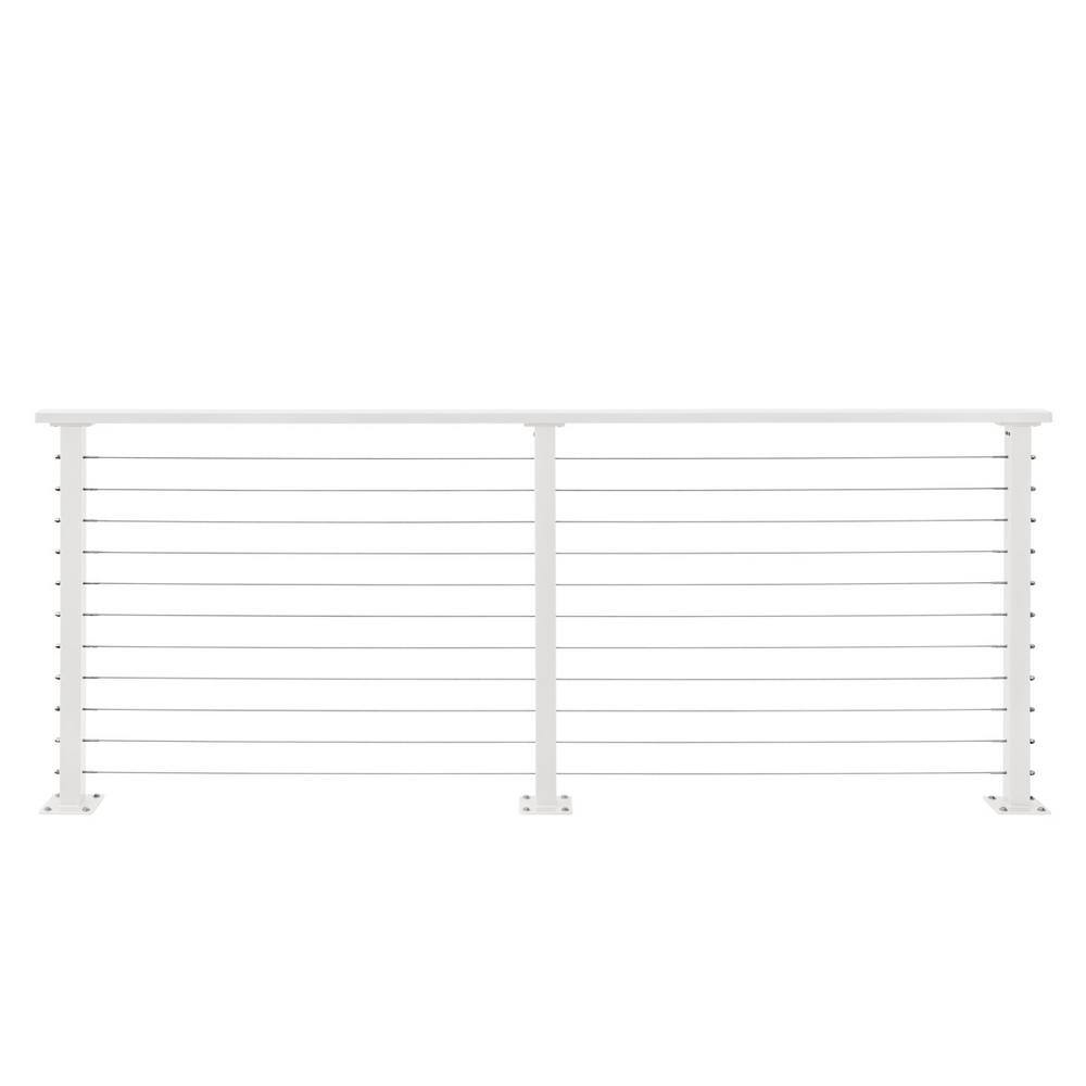 CityPost 24 ft. Deck Cable Railing White CP-24-W-D