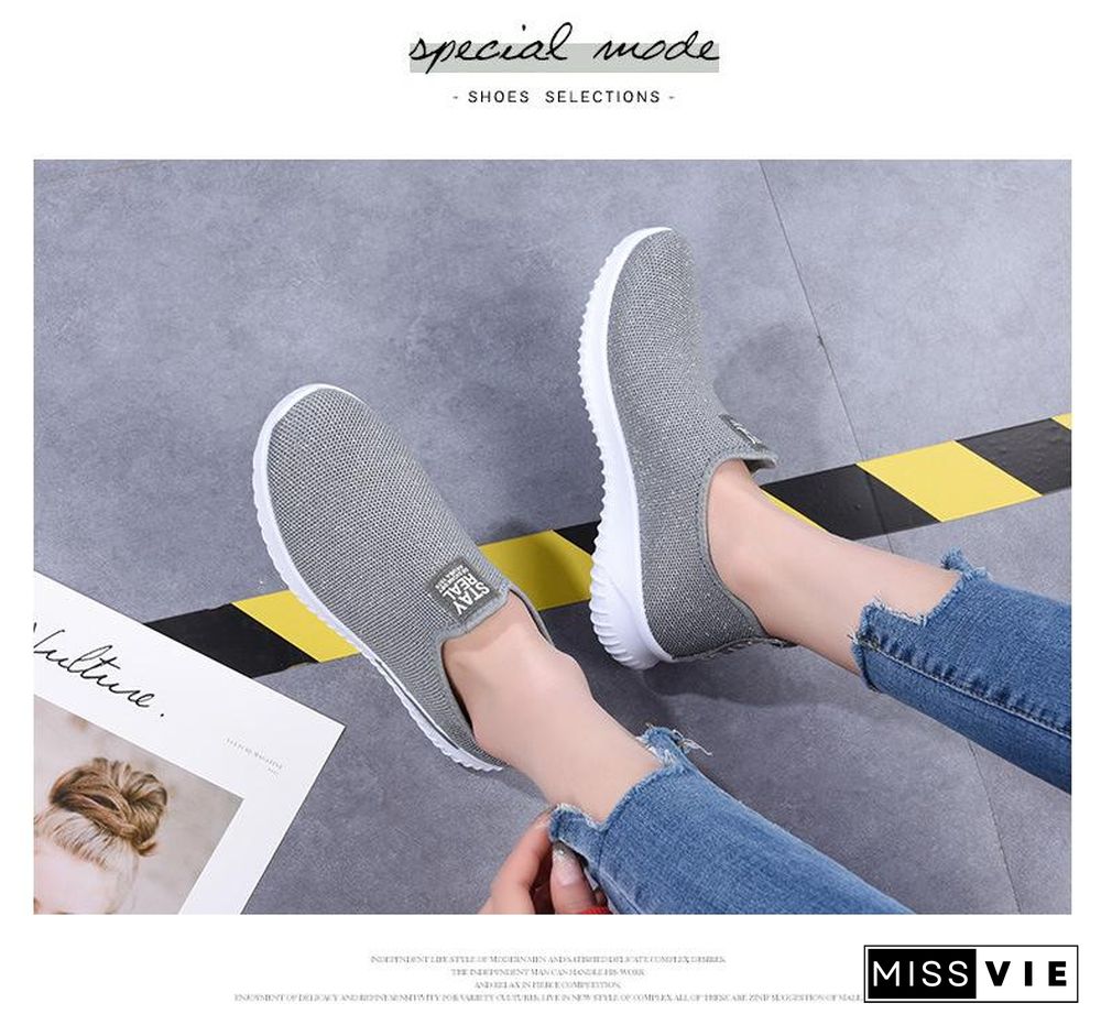 Women Sneakers Fashion Sock Shoes Female Vulcanized Shoes Casual Slip On Flats