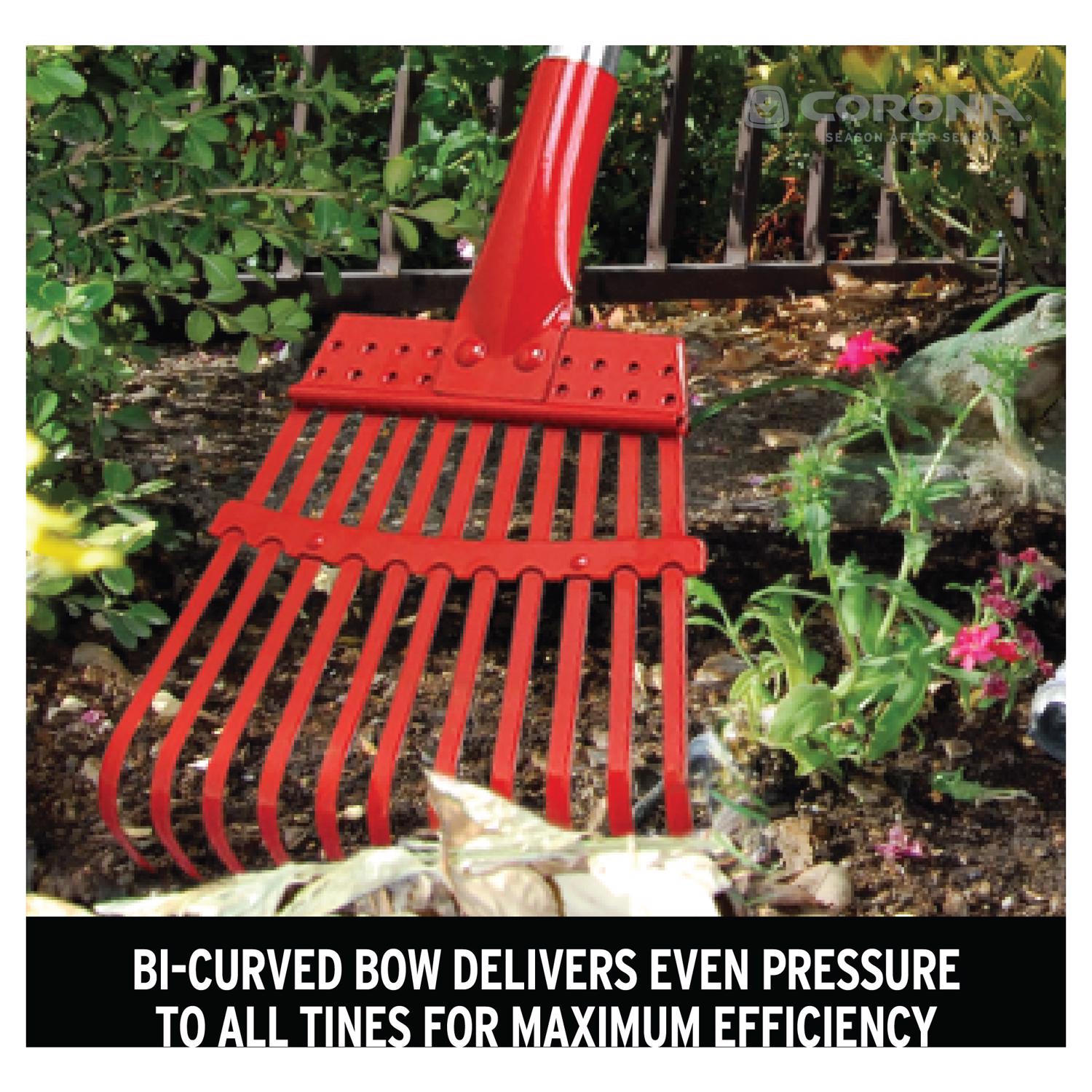 Corona 60.5 in. 11 Tine Steel Shrub Rake Aluminum Handle