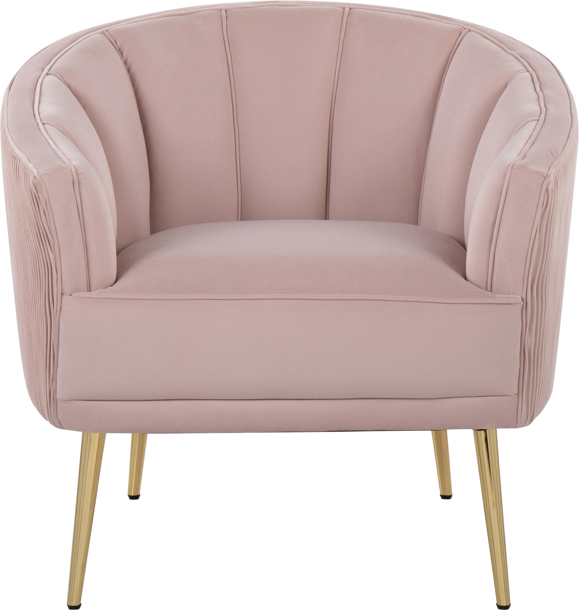 Tania Blush Pleated Waves Glam Accent Chair