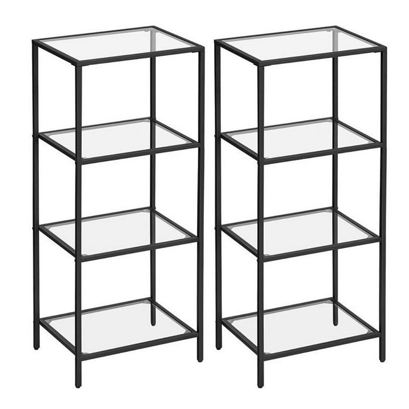 BreeBe 4-Tier Tempered Glass Bookcase