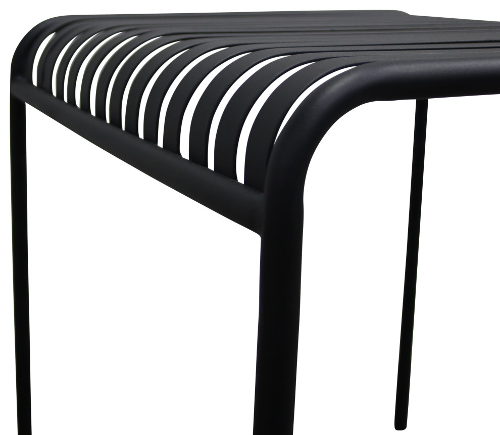 Enid Outdoor Table  Black   Transitional   Outdoor Dining Chairs   by Euro Style  Houzz