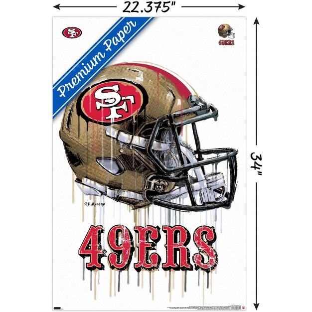 Trends International Nfl San Francisco 49ers Drip Helmet 20 Unframed Wall Poster Prints