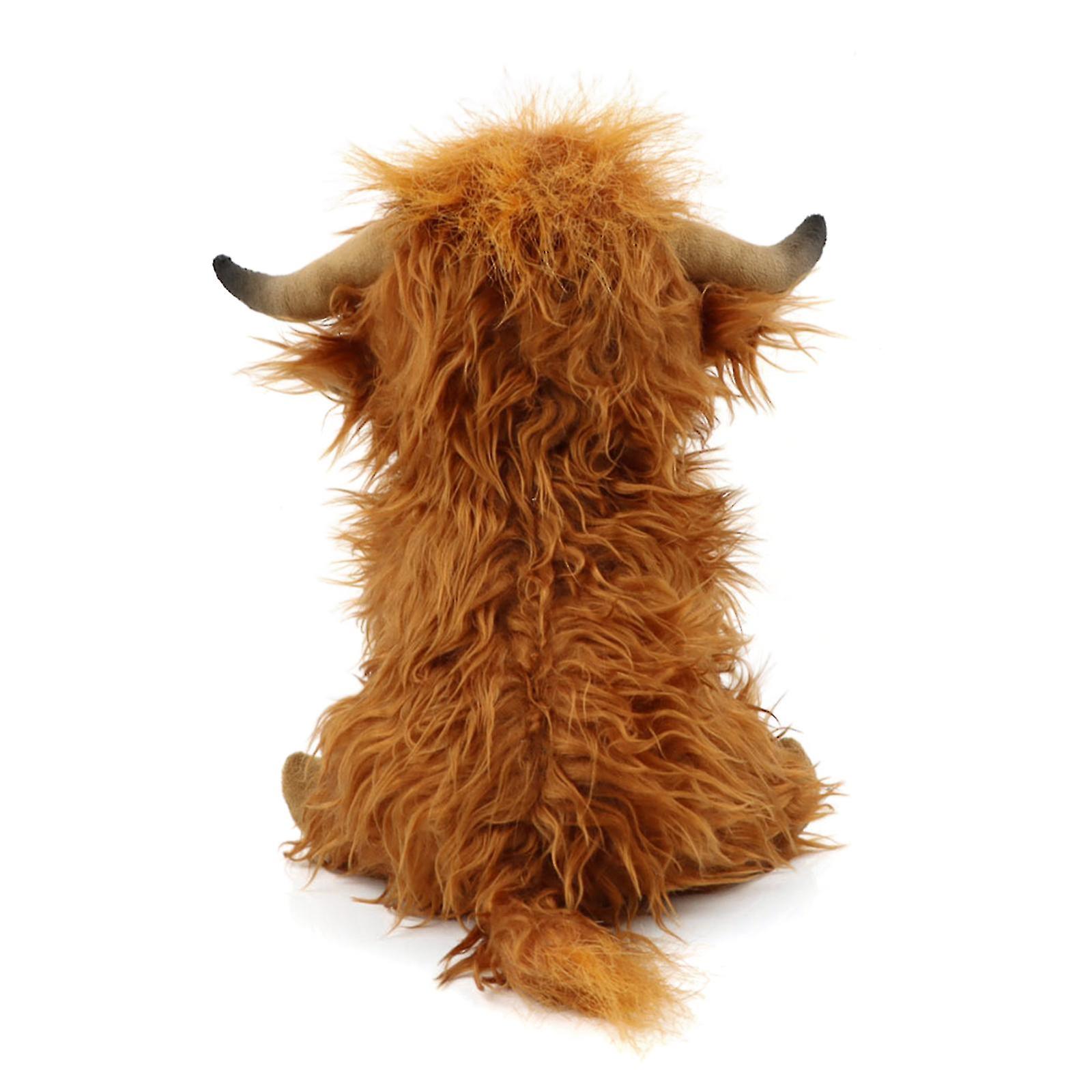 Simulation Highland Cow Plush Toy Soft Stuffed Animal Doll Realistic Scottish Highland Cattle Plushies Toy