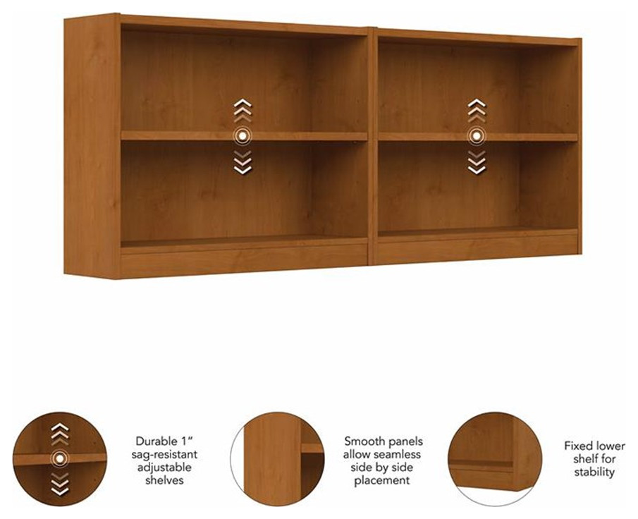 Universal Small 2 Shelf Bookcase in Ash Gray (Set of 2)   Engineered Wood   Bookcases   by Homesquare  Houzz