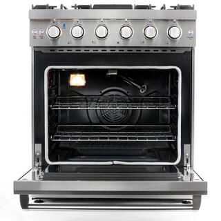 Cosmo 30 in. 4.55 cu. ft. Commercial-Style Gas Range with Convection Oven in Stainless Steel with Storage Drawer COS-EPGR304