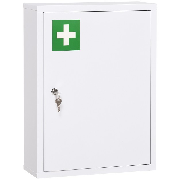 X 21 quot Medicine Cabinet With Lock Storage Shelves Locking Medical Cabinet For Safety First Aid Bathroom Wall Cabinet White