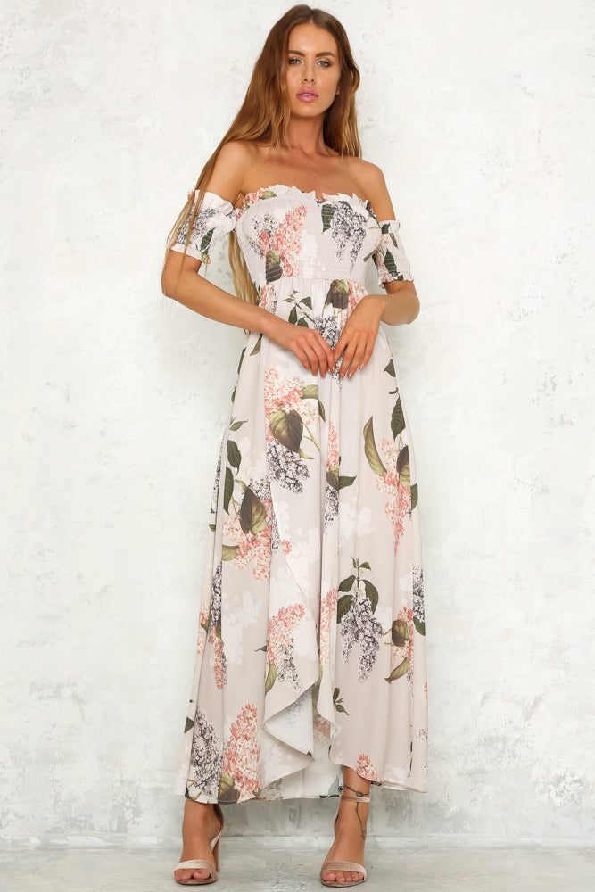 Kissed By A Rose Maxi Dress Beige