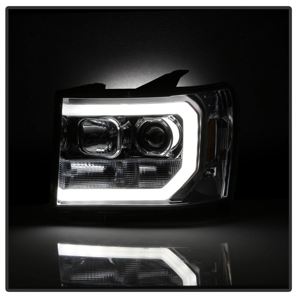 Spyder Auto GMC Sierra 150025003500 07-13 Projector Headlights - Light Bar DRL LED - Chrome 5083647