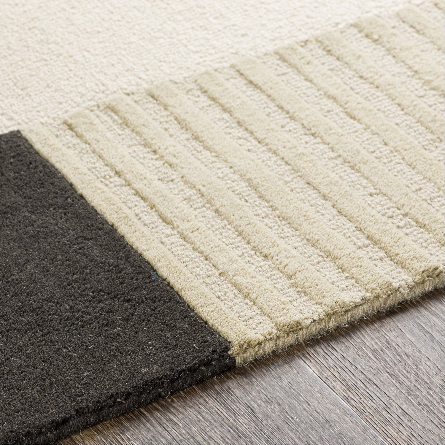 Emma Hand Tufted Rug in Khaki, Charcoal, Camel