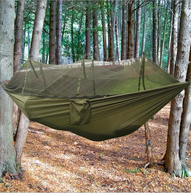 outdoor travel Lightweight  Nylon Anti Mosquito  camping hammock  with  Mosquito Net