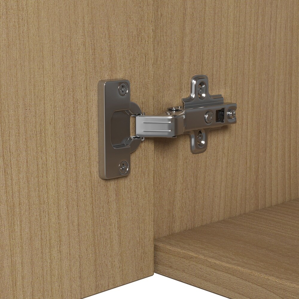 Plywood Wall Mounted Bathroom Vanity Set in Light Oak with Integrated Ceramic Sink