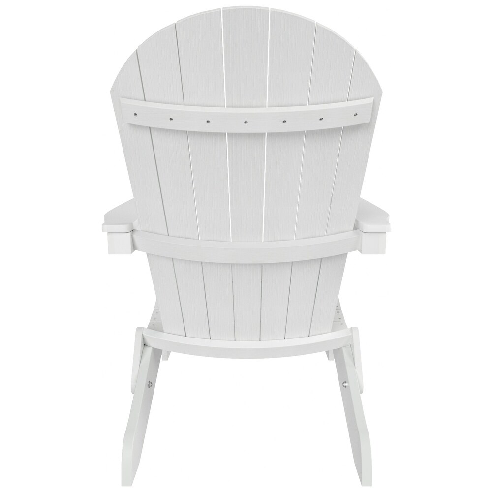 POLYTRENDS Vineyard HIPS Outdoor Folding Eco Friendly  Weather Seashell Adirondack Chair (Set of 4)