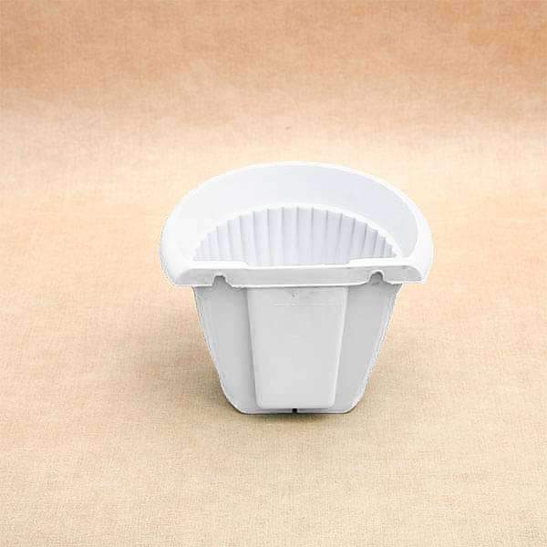 7.9 inch (20 cm) Bello Wall Mounted D Shape Plastic Planter (White) (set of 6)