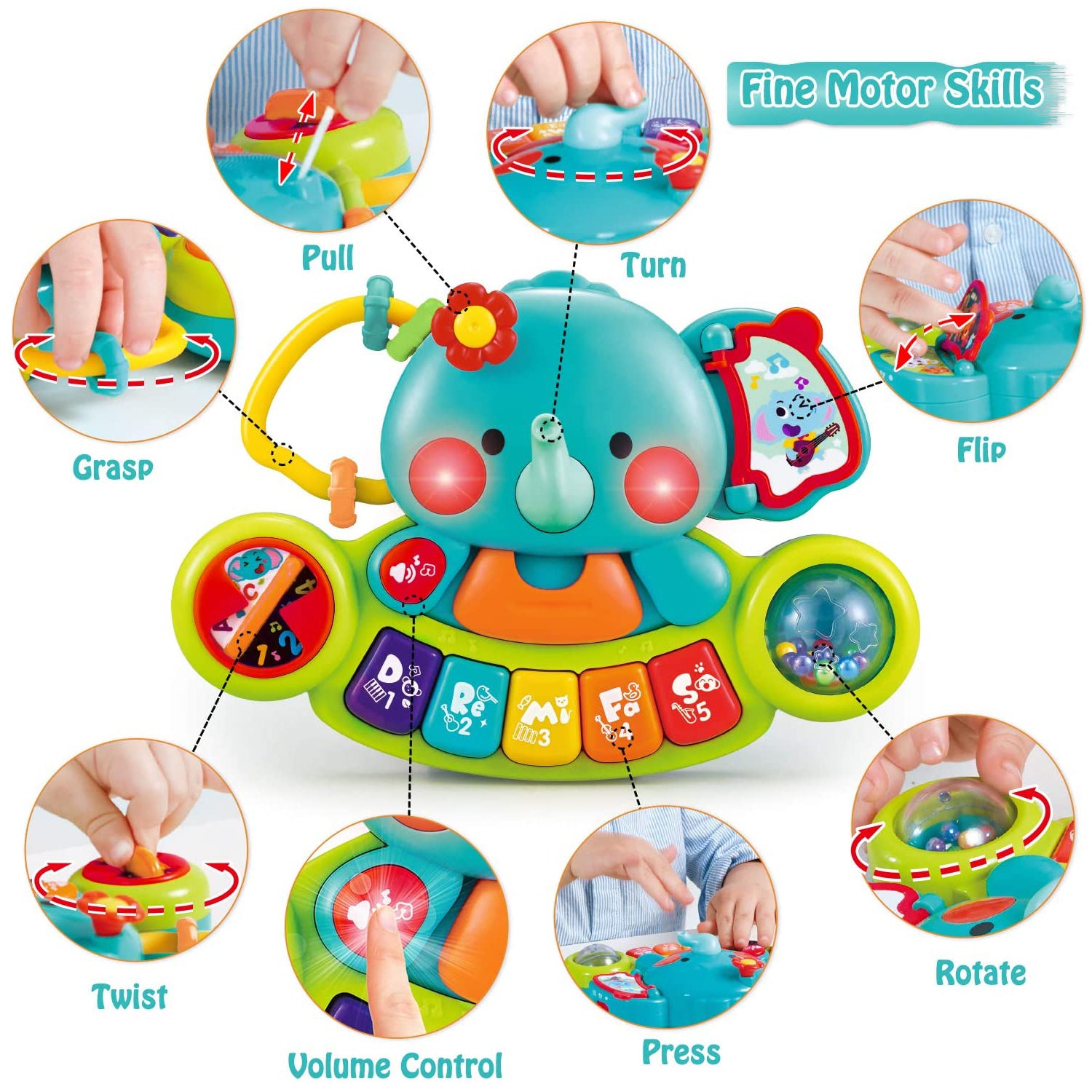 Baby Toys 6-12 Months， Early Learning Educational Piano Keyboard Infant Toddler Toys， Toys for 1 2 3 Year Old Boys Girls